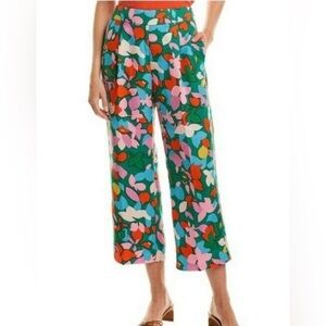 JCrew Pants High-rise colorful pleated cropped Floral Linen Blend 4 Resort